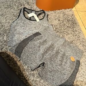 Pink workout set - biker shorts and sports bra